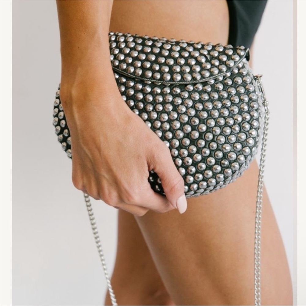 RAMLA - The Rockstar Handmade Studded Silver Chain Bag